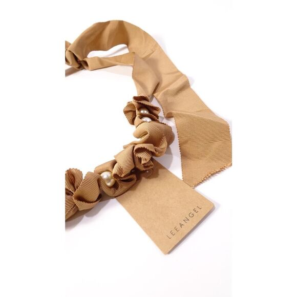 Neiman Marcus Lee Angel Women's Grosgrain Ribbon Pearl Tie Necklace NWT 250 - Picture 6 of 6